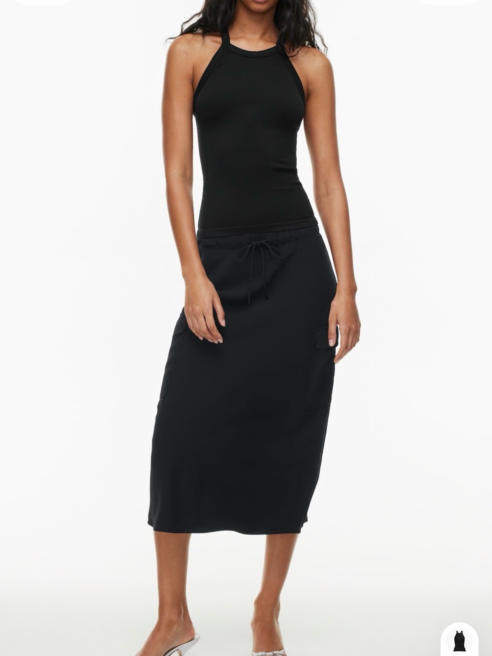 Aritzia White Ribbed Racerback Tank - Picture 6 of 7